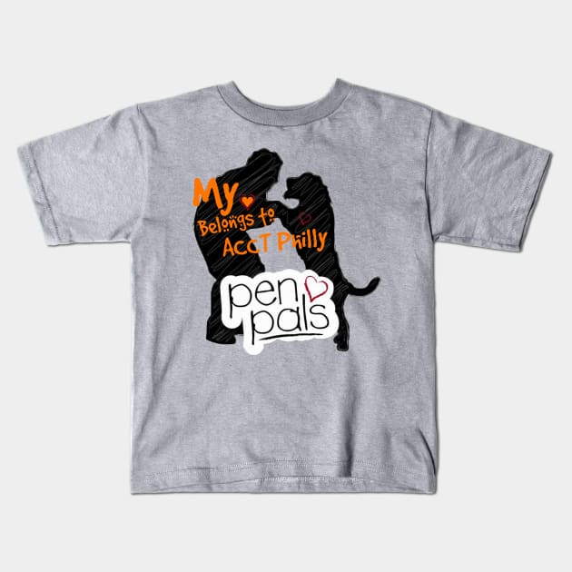 ACCT Philly Pen Pals Heart Kids T-Shirt by ACCTPHILLY